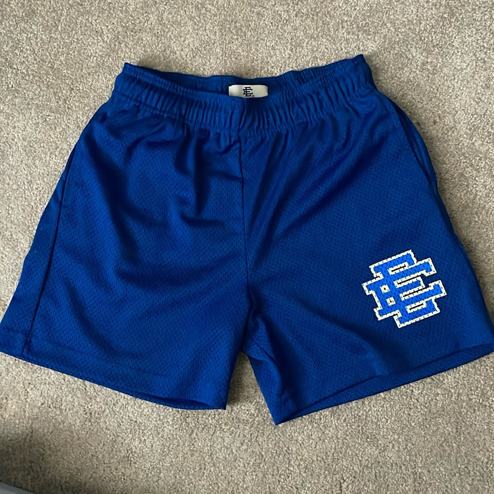 Eric Emanuel Blue/Off-White Small Shorts